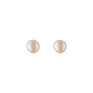 PEARL STUD EARRINGS - Sterling - Tarnished (needs to be polished)