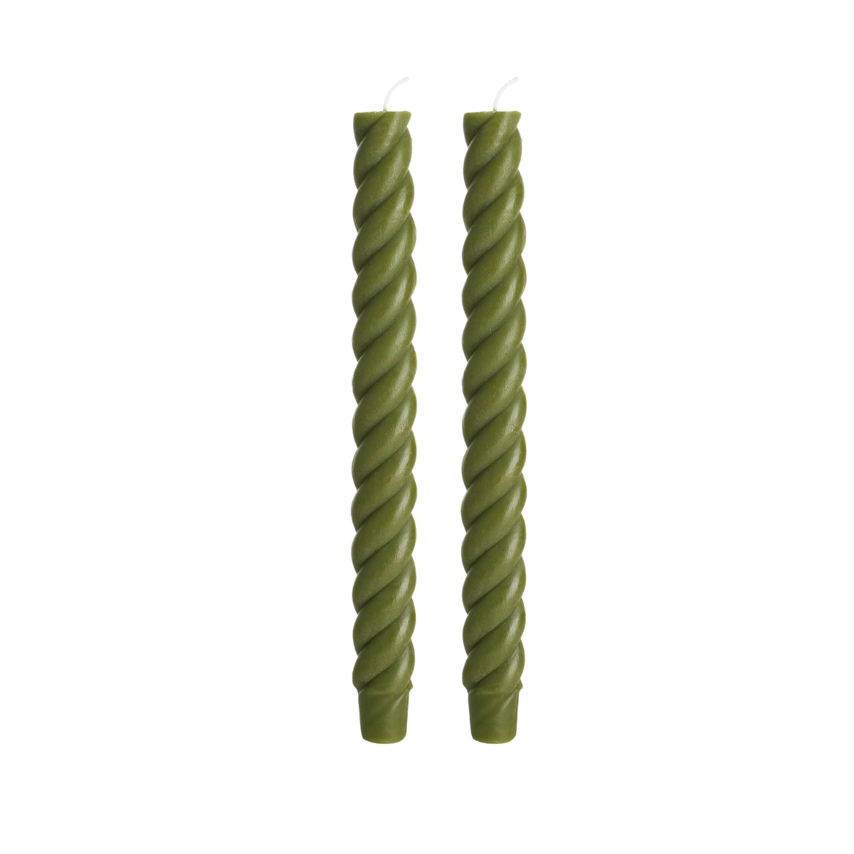 Sage Green - Beeswax Spiral Taper Candles