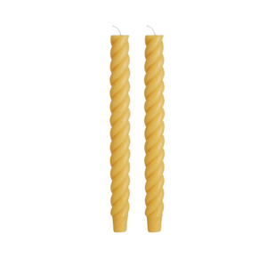 Natural - Beeswax Spiral Taper Candles