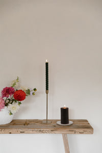 Oxblood - Beeswax Fluted Pillar Candle