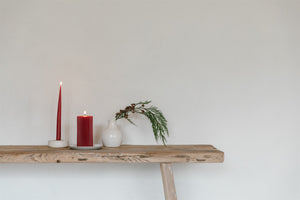 Cranberry - Beeswax Fluted Pillar Candle