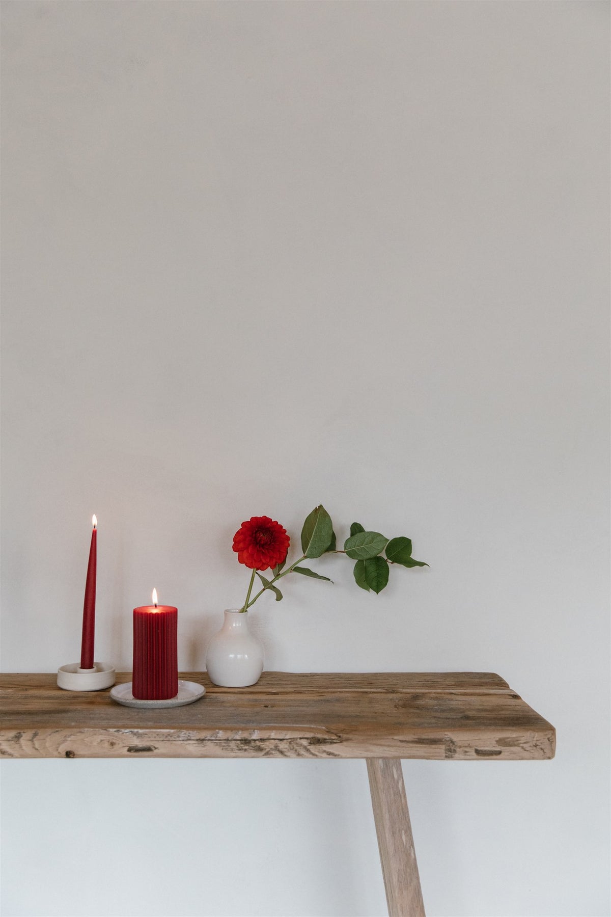 Cranberry - Beeswax Spiral Taper Candles