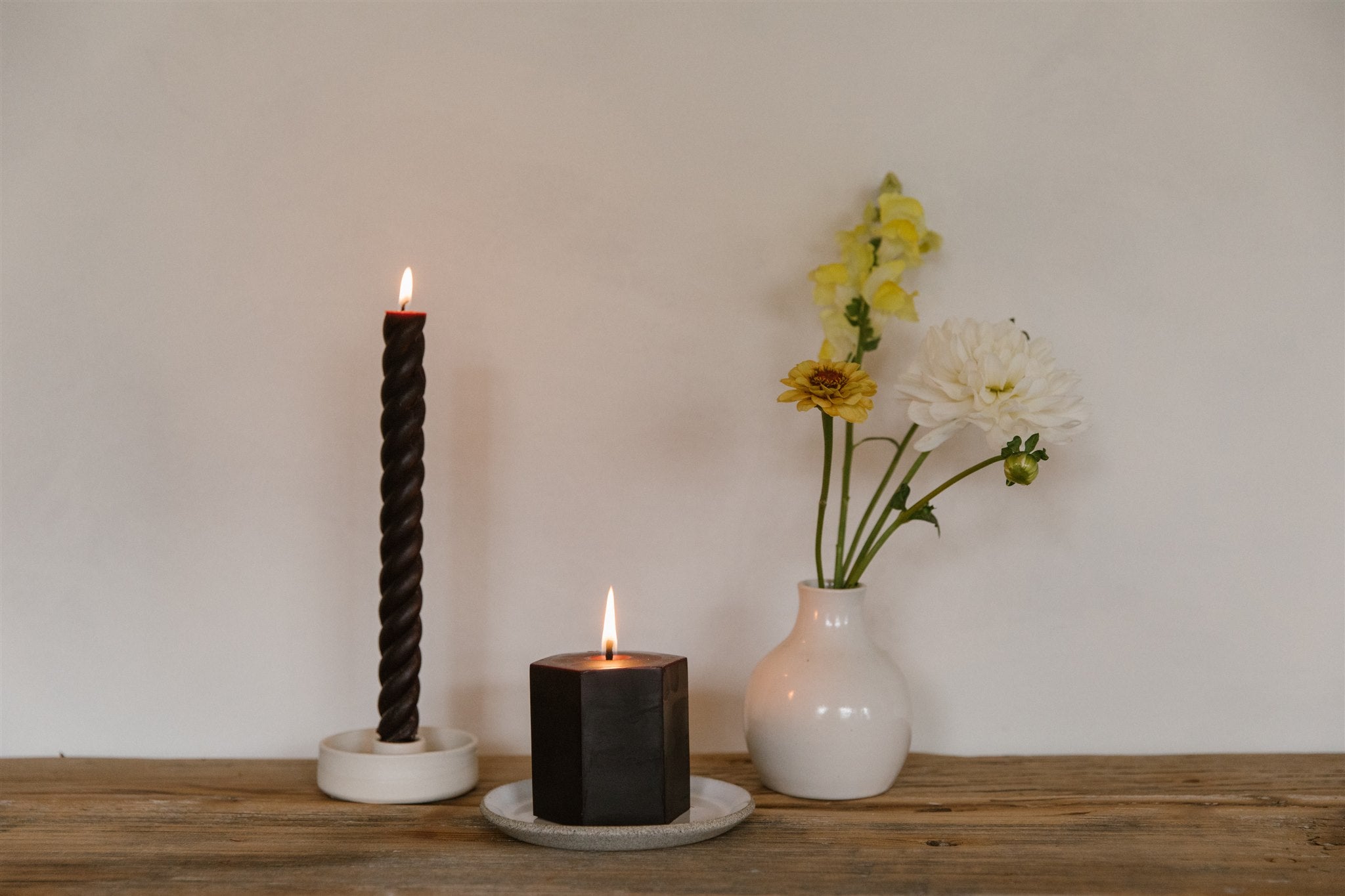 Oxblood - Beeswax Spiral Taper Candles