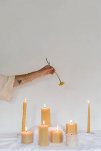 Natural - Beeswax Taper Candles