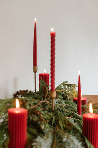 Cranberry - Beeswax Taper Candles