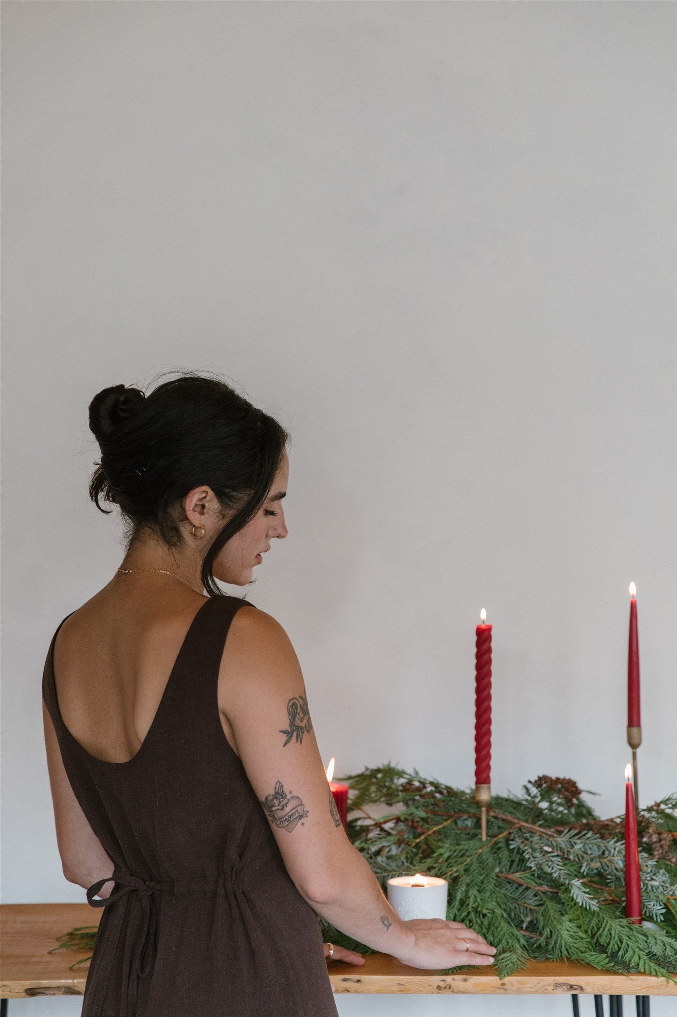 Cranberry - Beeswax Spiral Taper Candles
