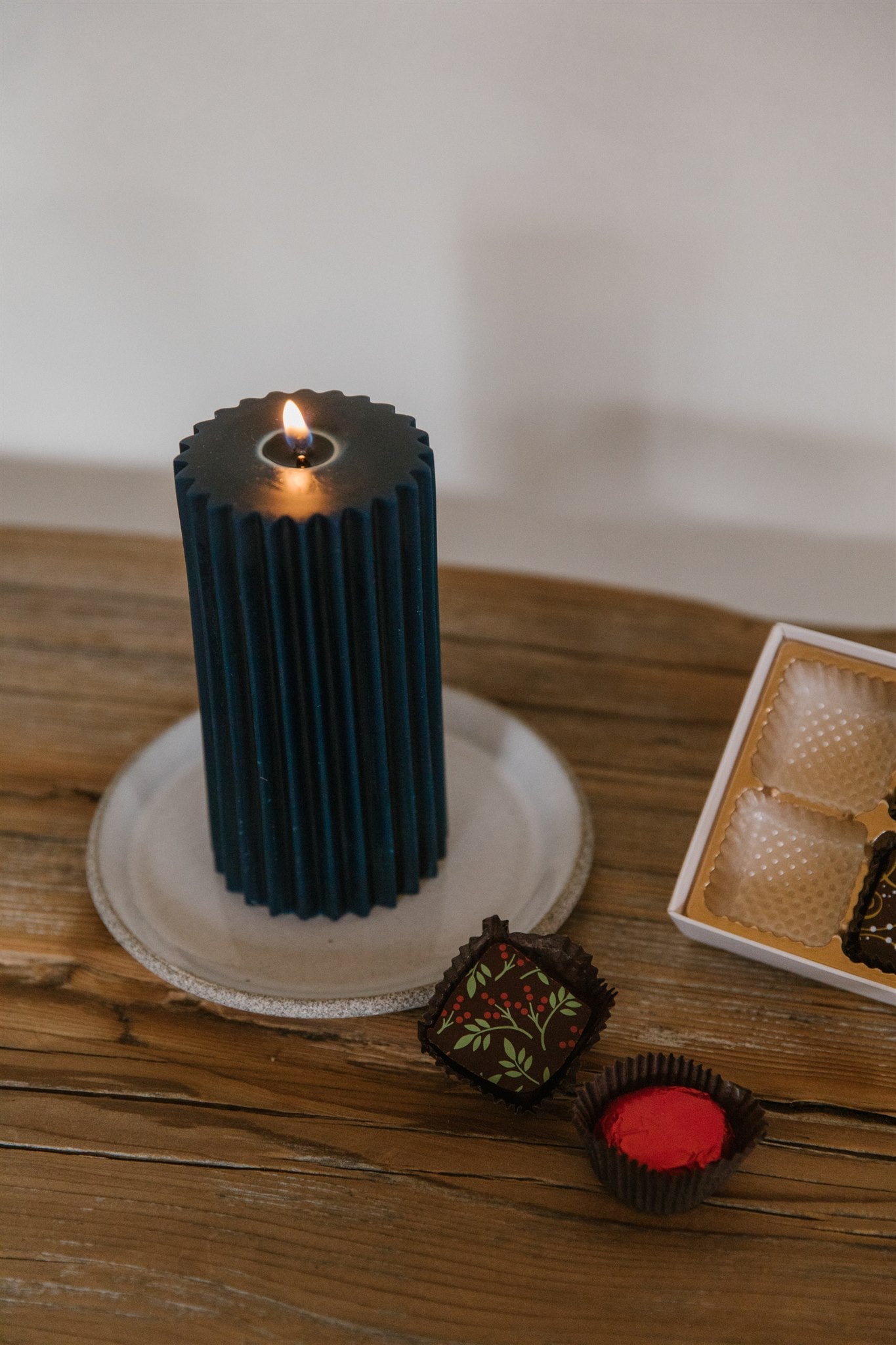 Horizon - Beeswax Fluted Pillar Candle
