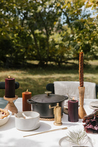 Oxblood - Beeswax Spiral Taper Candles