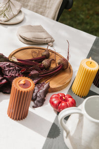 Treacle - Beeswax Fluted Pillar Candle