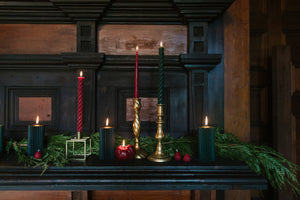 Forest Green - Beeswax Spiral Taper Candles
