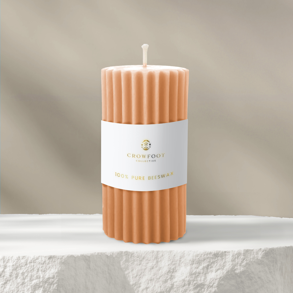 Marigold - Beeswax Fluted Pillar Candle