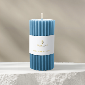 Bluebell - Beeswax Fluted Pillar Candle