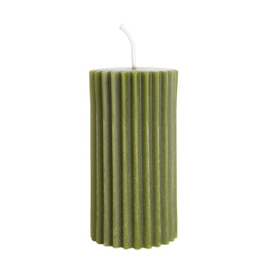 Sage Green - Beeswax Fluted Pillar Candle