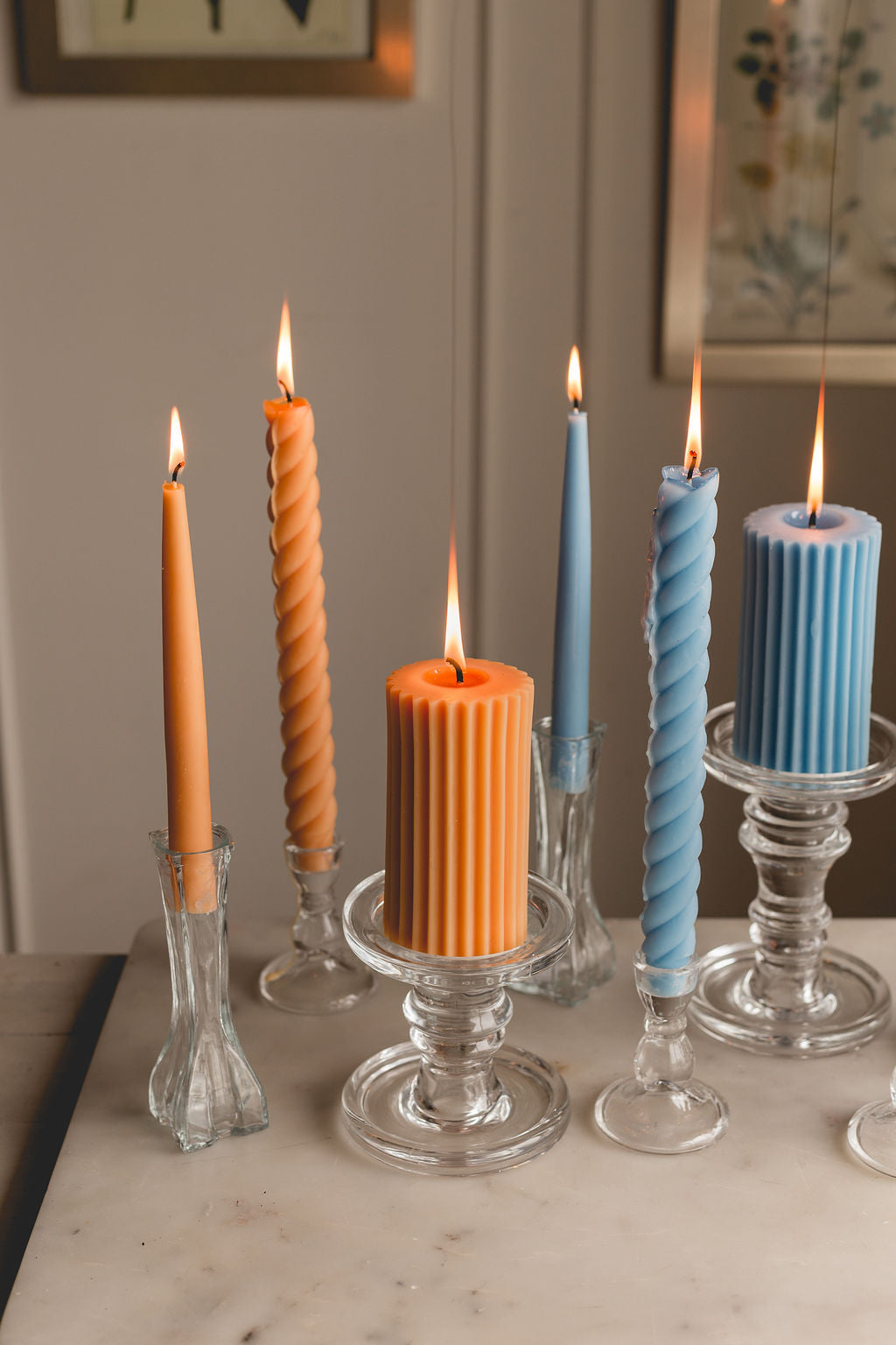 Bluebell - Beeswax Spiral Taper Candles