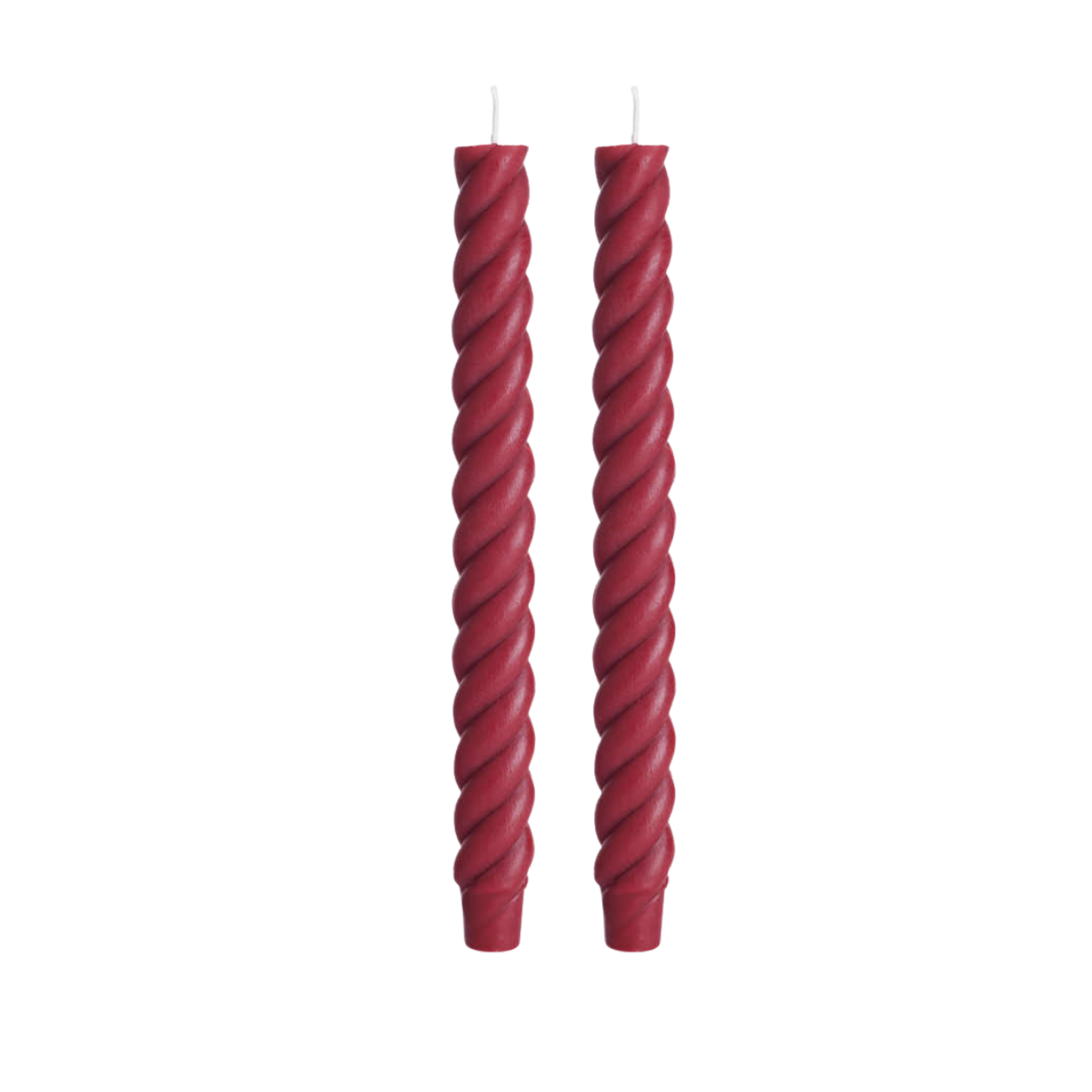 Cranberry - Beeswax Spiral Taper Candles