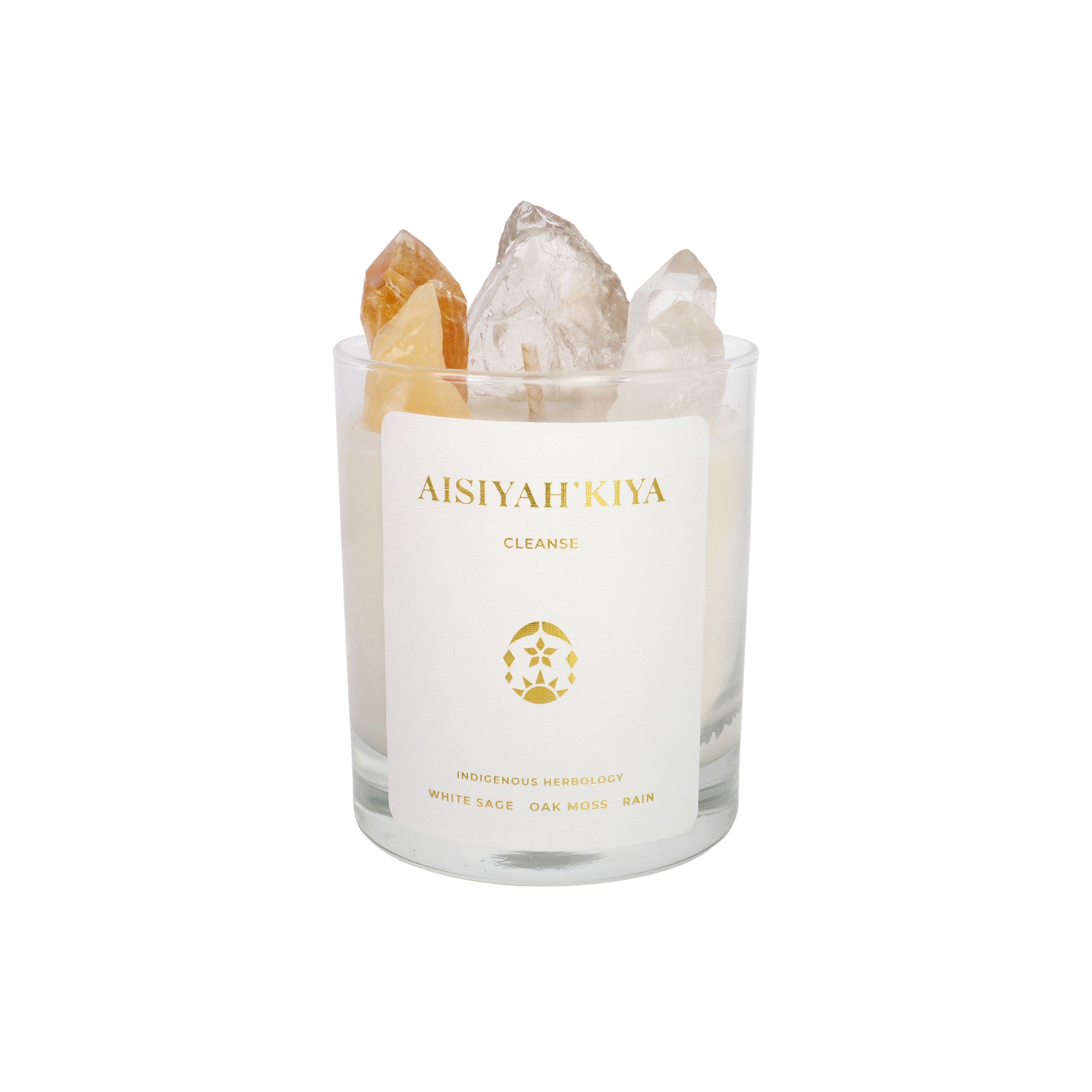 Buy AISIYAH'KIYA Cleanse Crystal Candles | Crowfoot Collective