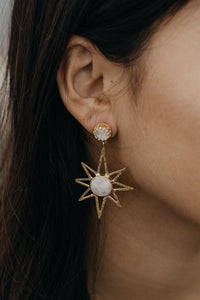 IPISO WAAHSA  (Morning Star) Earrings - Moonstone