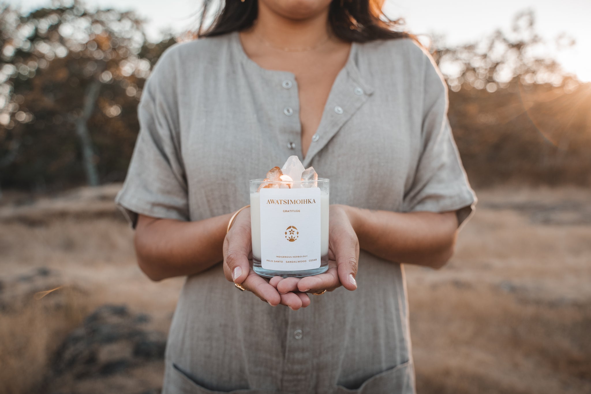 AWATSIMOIHKA - Gratitude - Crystal Candle