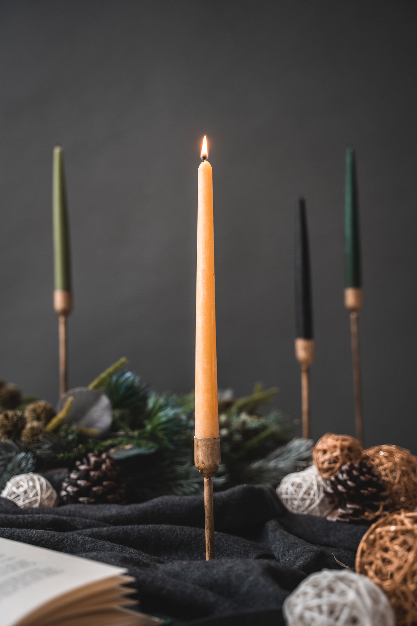 Natural - Beeswax Taper Candles