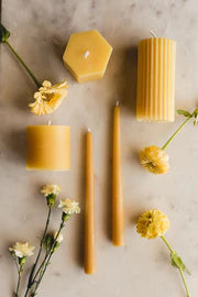 Natural - Beeswax Taper Candles