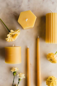 Natural - Beeswax Hexagon Candle