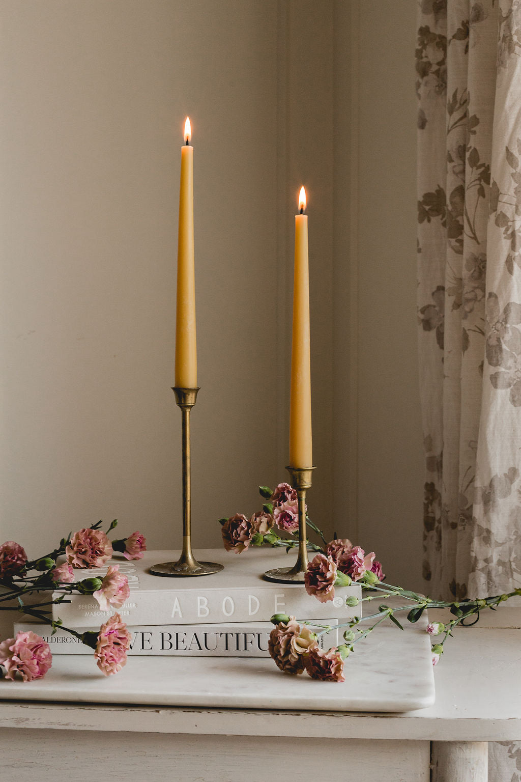 Natural - Beeswax Taper Candles