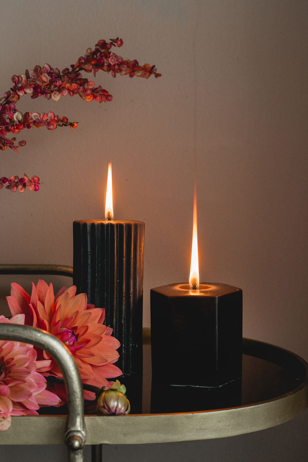 Night - Beeswax Fluted Pillar Candle