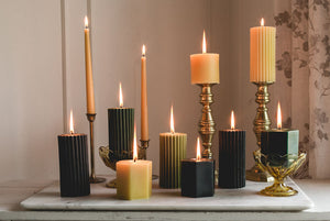 Night - Beeswax Fluted Pillar Candle