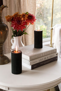 Night - Beeswax Fluted Pillar Candle