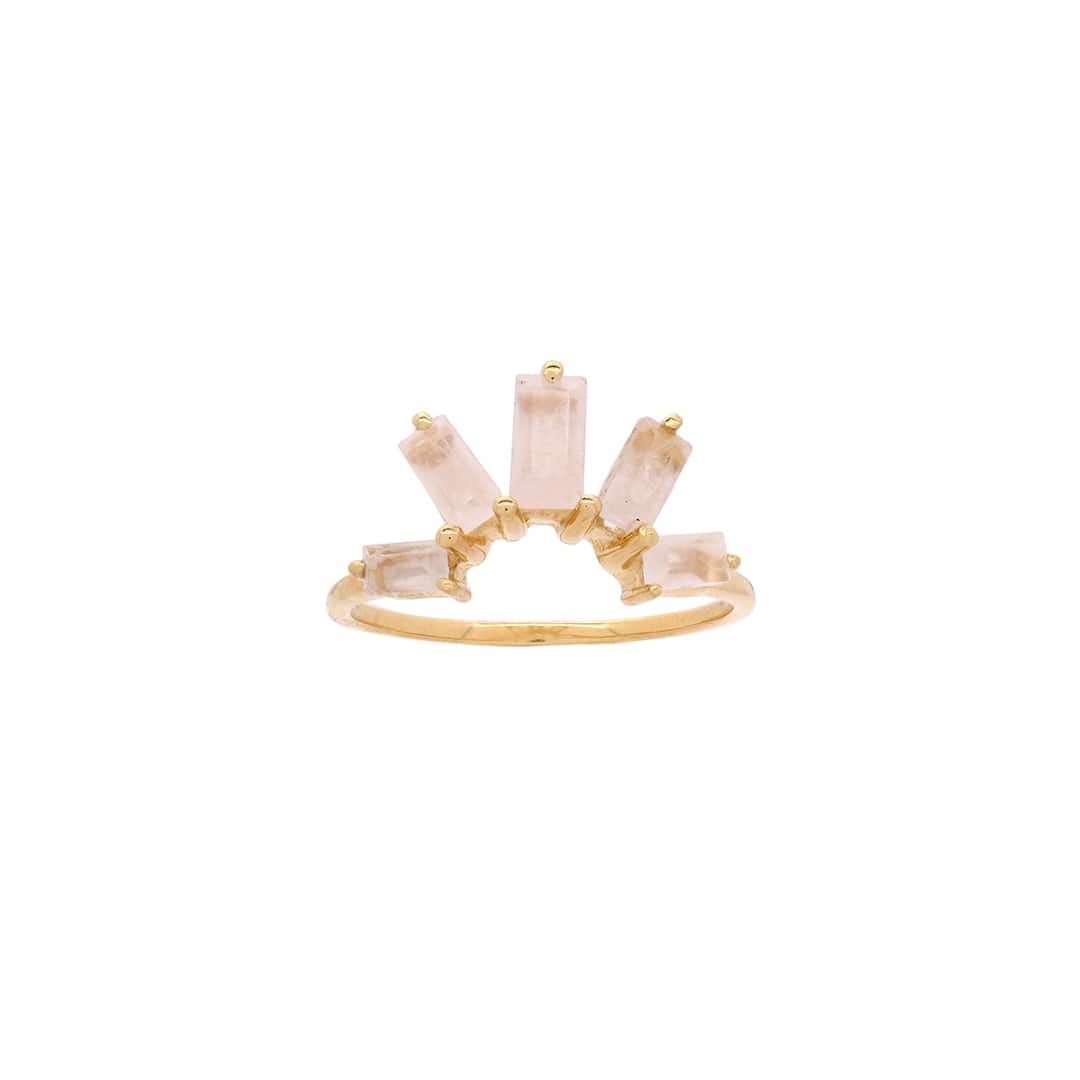 N A T O S I  (Rising Sun) Ring - Rose Quartz